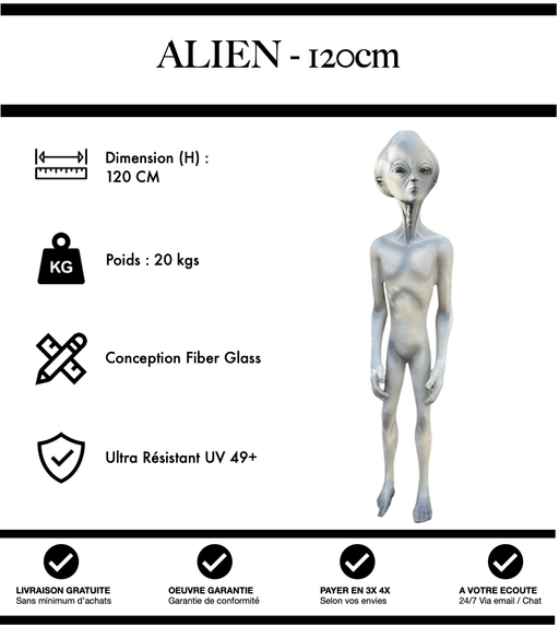Sculpture Alien Resine 120cm Statue - Nature - MUZZANO