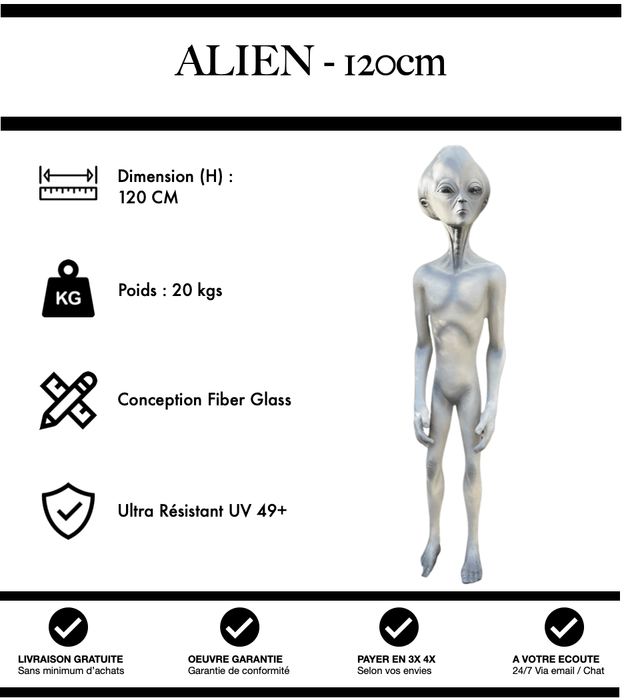 Sculpture Alien Resine 120cm Statue - Nature - MUZZANO