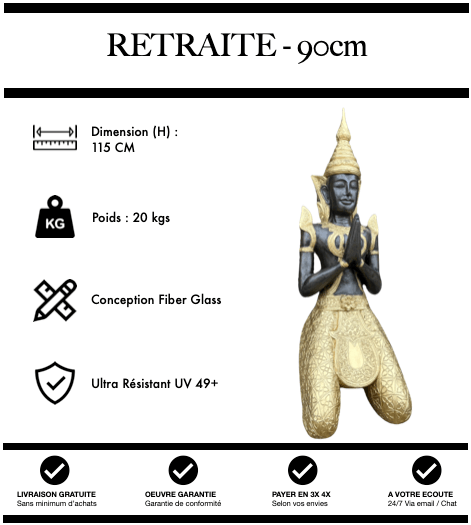 Sculpture Bouddha Resine 115cm Statue - Nature - MUZZANO