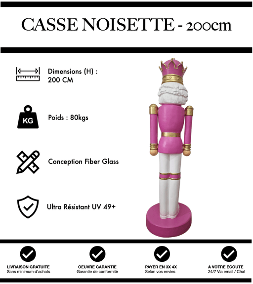 Sculpture Casse Noisette Resine 200cm Statue - Rose - MUZZANO
