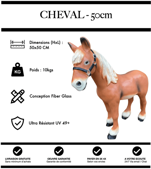 Sculpture Cheval Resine 50cm Statue - Marron - MUZZANO