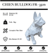 Sculpture Chien Bulldog FR Resine 35cm Origami Statue - Blanc - MUZZANO