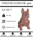 Sculpture Chien Bulldog FR Resine 35cm Origami Statue - Graffiti Rose - MUZZANO