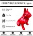 Sculpture Chien Bulldog FR Resine 35cm Origami Statue - Rouge - MUZZANO