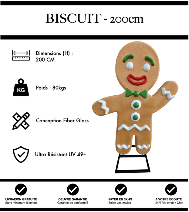 Sculpture Cookie Resine 200cm Statue - Nature - MUZZANO