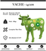 Sculpture Vache Resine XL 140cm Statue - Vert Fleurs - MUZZANO