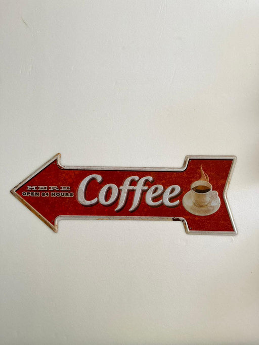 PLAQUE FLECHE MÉTAL HERE 45x15 CM - PLAQUE DECORATIVE - MUZZANO