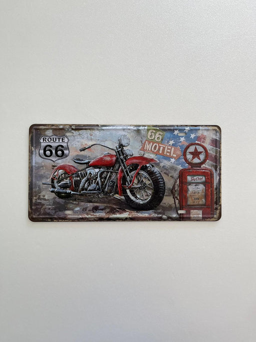 PLAQUE MÉTAL 66 MOTEL 15x30 CM - PLAQUE DECORATIVE - MUZZANO