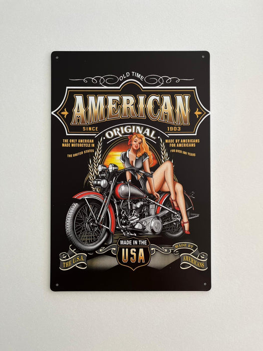 PLAQUE MÉTAL AMERICAN ORIGINAL 30X20 CM - PLAQUE DECORATIVE - MUZZANO