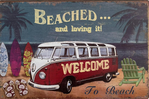 PLAQUE MÉTAL BEACHED 30X20 CM - PLAQUE DECORATIVE - MUZZANO