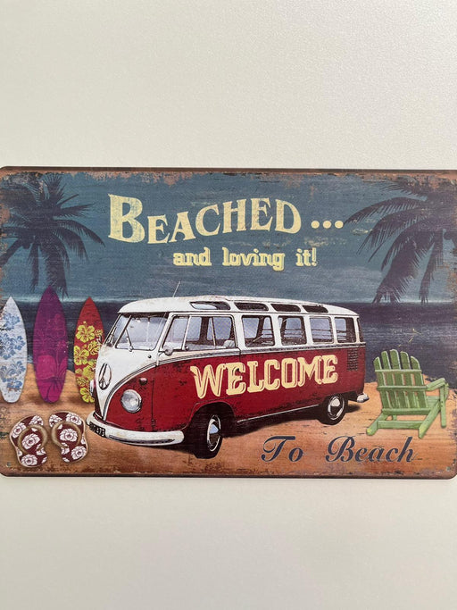 PLAQUE MÉTAL BEACHED 30X20 CM - PLAQUE DECORATIVE - MUZZANO