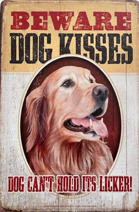 PLAQUE MÉTAL BEWARE 30X20 CM - PLAQUE DECORATIVE - MUZZANO