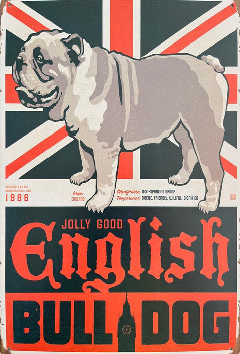 PLAQUE MÉTAL BULLDOG 30X20 CM - PLAQUE DECORATIVE - MUZZANO