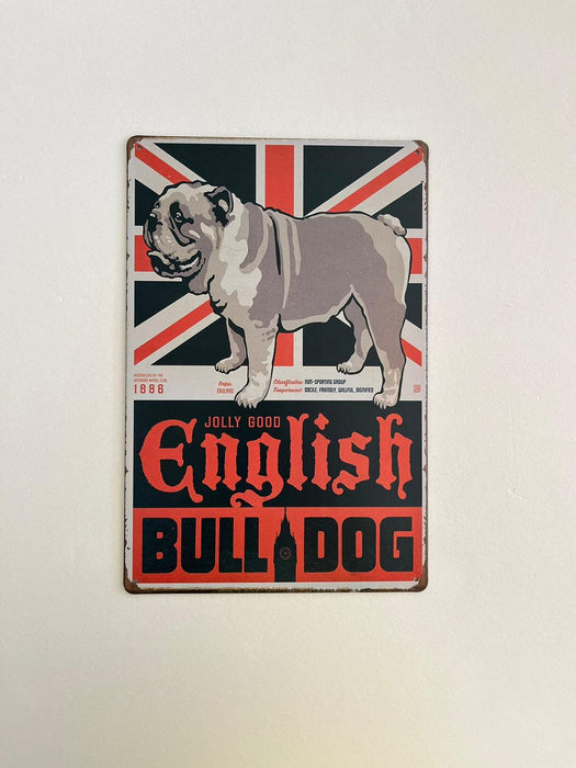 PLAQUE MÉTAL BULLDOG 30X20 CM - PLAQUE DECORATIVE - MUZZANO