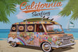 PLAQUE MÉTAL CALIFORNIA SURFING 30X20 CM - PLAQUE DECORATIVE - MUZZANO