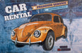 PLAQUE MÉTAL CAR RENTAL 30X20 CM - PLAQUE DECORATIVE - MUZZANO