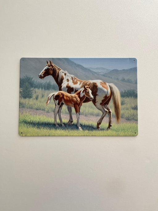 PLAQUE MÉTAL CHEVAL 30X20 CM - PLAQUE DECORATIVE - MUZZANO