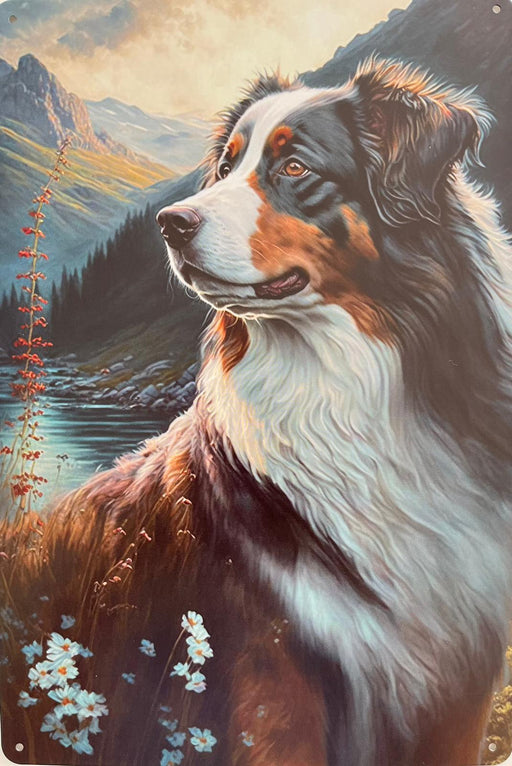 PLAQUE MÉTAL CHIEN 30X20 CM - PLAQUE DECORATIVE - MUZZANO