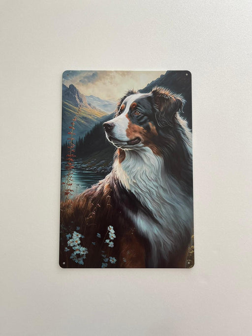 PLAQUE MÉTAL CHIEN 30X20 CM - PLAQUE DECORATIVE - MUZZANO