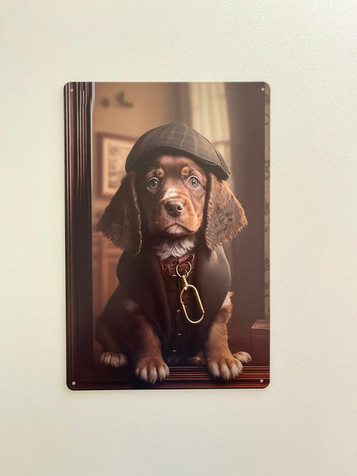 PLAQUE MÉTAL CHIOT 30X20 CM - PLAQUE DECORATIVE - MUZZANO