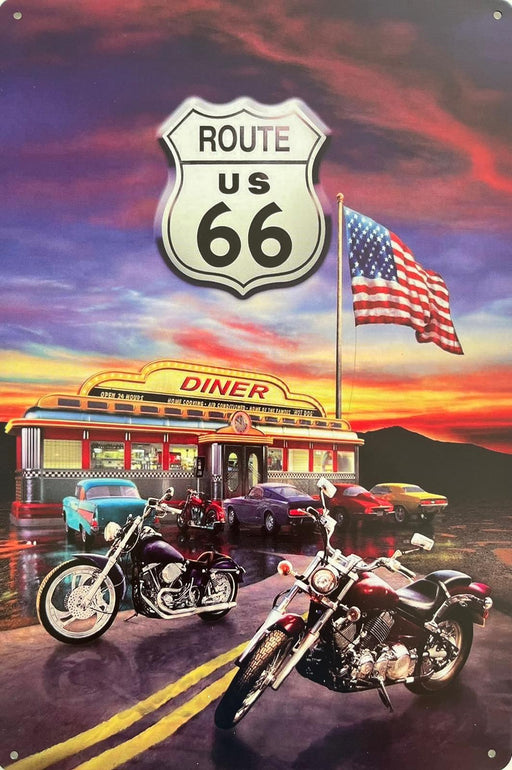 PLAQUE MÉTAL DINER SHOP 30X20 CM - PLAQUE DECORATIVE - MUZZANO