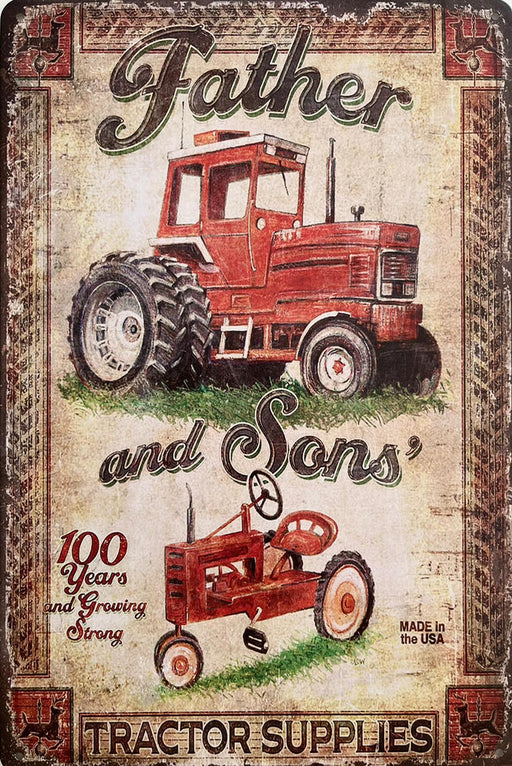 PLAQUE MÉTAL FATHER AND SONS 30X20 CM - PLAQUE DECORATIVE - MUZZANO