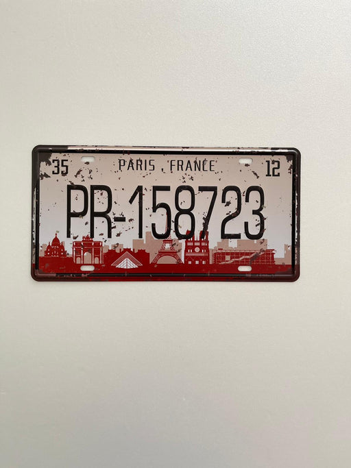 PLAQUE MÉTAL FRANCE PARIS 15x30 CM - PLAQUE DECORATIVE - MUZZANO