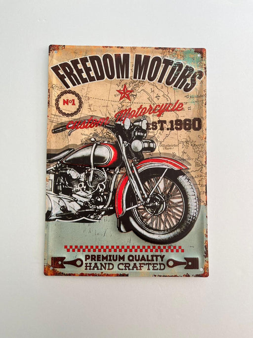 PLAQUE MÉTAL FREEDOM MOTORS 30X40 CM - PLAQUE DECORATIVE - MUZZANO