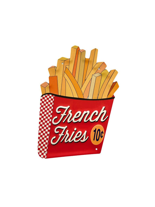 PLAQUE MÉTAL FRENCH FRIES 30X30 CM - PLAQUE DECORATIVE - MUZZANO