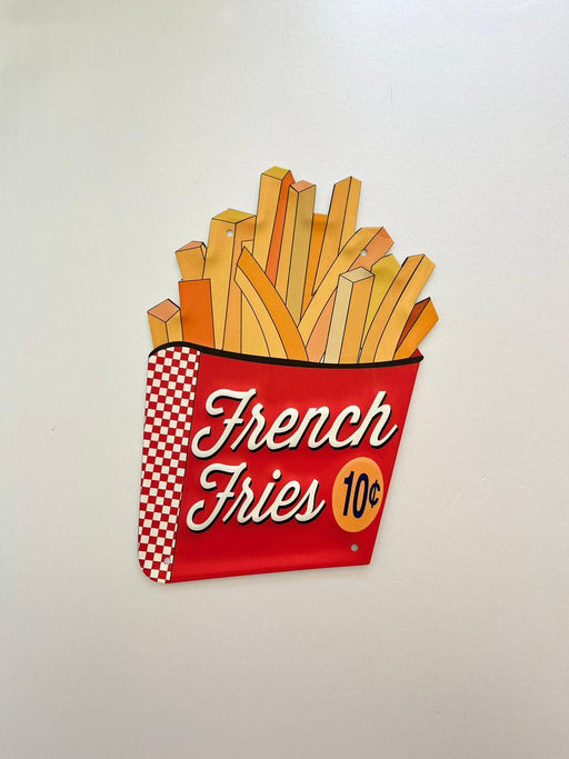 PLAQUE MÉTAL FRENCH FRIES 30X30 CM - PLAQUE DECORATIVE - MUZZANO