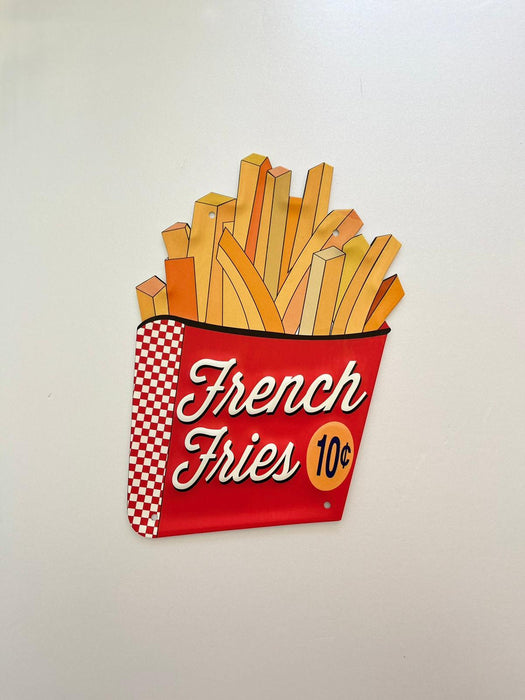 PLAQUE MÉTAL FRENCH FRIES 30X30 CM - PLAQUE DECORATIVE - MUZZANO