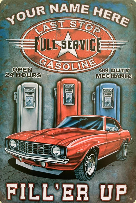 PLAQUE MÉTAL FULL SERVICE 30X20 CM - PLAQUE DECORATIVE - MUZZANO