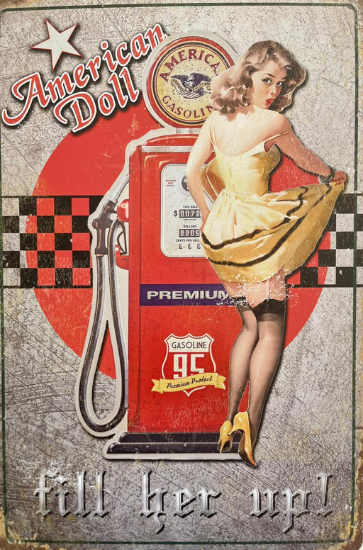 PLAQUE MÉTAL GASOLINE 30X20 CM - PLAQUE DECORATIVE - MUZZANO