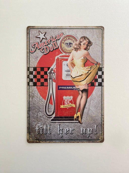 PLAQUE MÉTAL GASOLINE 30X20 CM - PLAQUE DECORATIVE - MUZZANO
