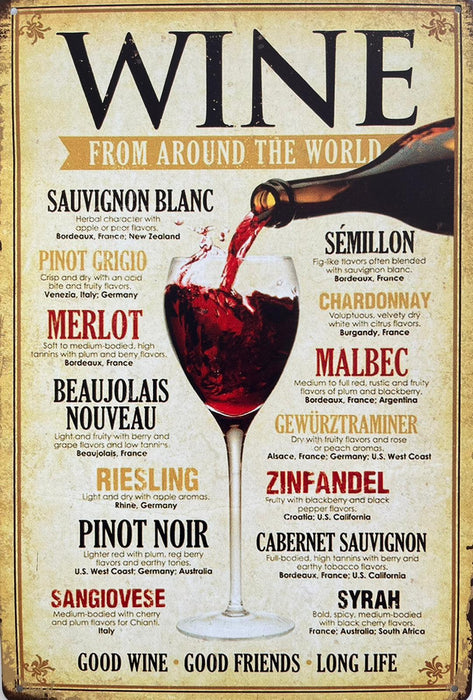 PLAQUE MÉTAL GOOD WINE 30X20 CM - PLAQUE DECORATIVE - MUZZANO