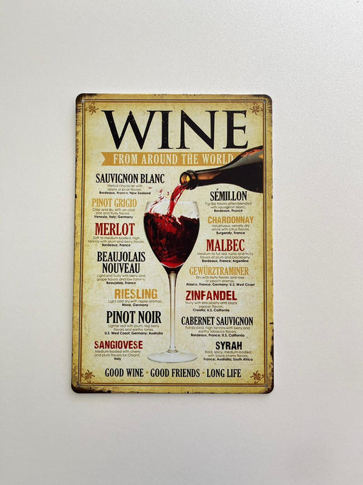 PLAQUE MÉTAL GOOD WINE 30X20 CM - PLAQUE DECORATIVE - MUZZANO