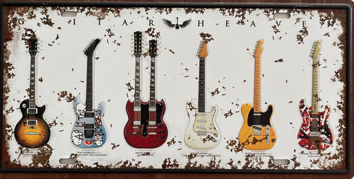 PLAQUE MÉTAL GUITARE 15x30 CM - PLAQUE DECORATIVE - MUZZANO