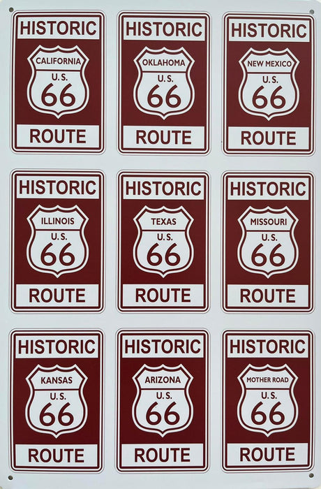 PLAQUE MÉTAL HISTORIC 66 30X20 CM - PLAQUE DECORATIVE - MUZZANO