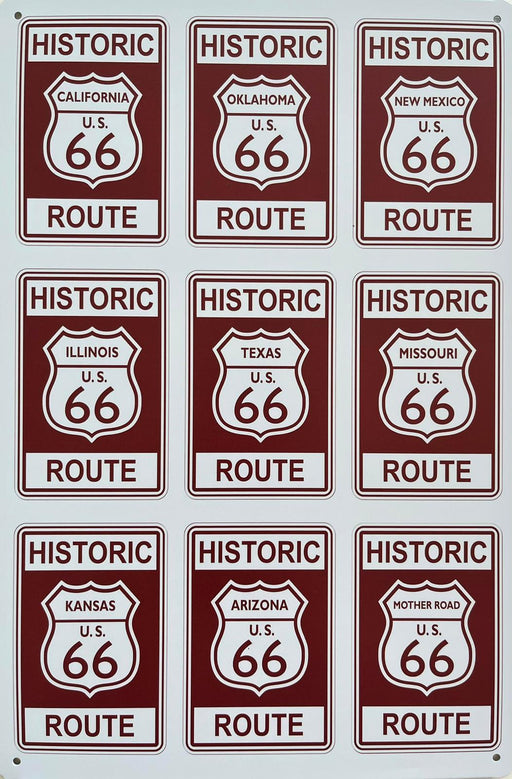 PLAQUE MÉTAL HISTORIC 66 30X20 CM - PLAQUE DECORATIVE - MUZZANO