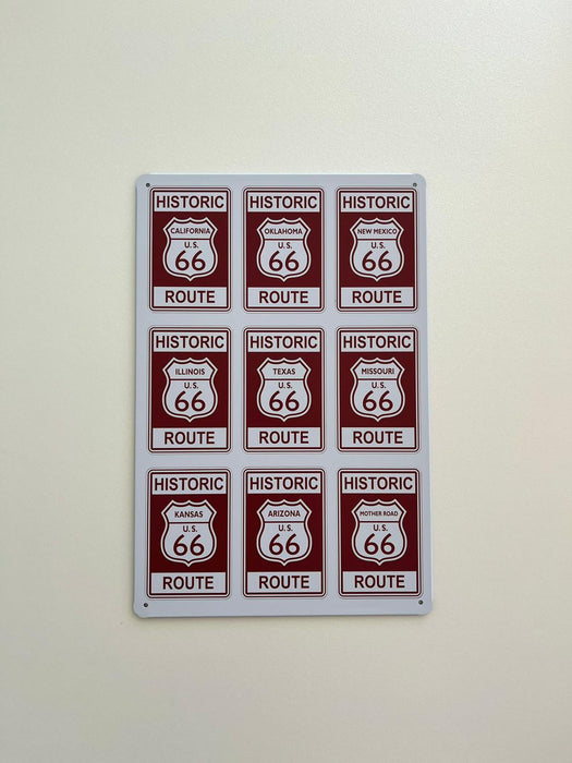 PLAQUE MÉTAL HISTORIC 66 30X20 CM - PLAQUE DECORATIVE - MUZZANO