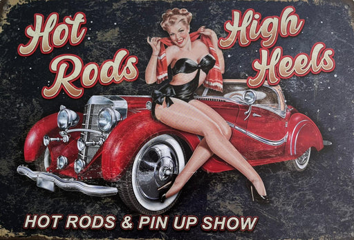 PLAQUE MÉTAL HOT ROAD 30X20 CM - PLAQUE DECORATIVE - MUZZANO