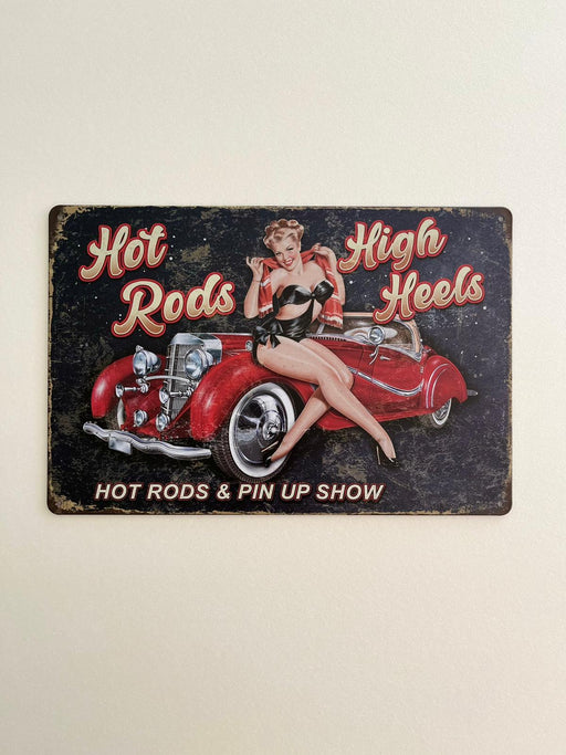 PLAQUE MÉTAL HOT ROAD 30X20 CM - PLAQUE DECORATIVE - MUZZANO