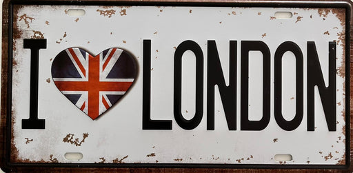 PLAQUE MÉTAL I LOVE LONDON 15x30 CM - PLAQUE DECORATIVE - MUZZANO