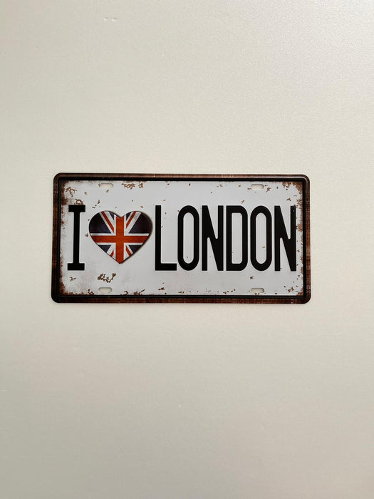 PLAQUE MÉTAL I LOVE LONDON 15x30 CM - PLAQUE DECORATIVE - MUZZANO