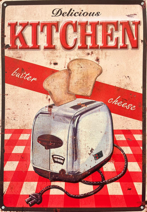 PLAQUE MÉTAL KITCHEN 30X40 CM - PLAQUE DECORATIVE - MUZZANO