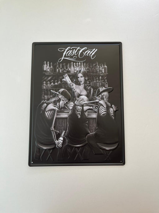 PLAQUE MÉTAL LAST CALL 30X40 CM - PLAQUE DECORATIVE - MUZZANO