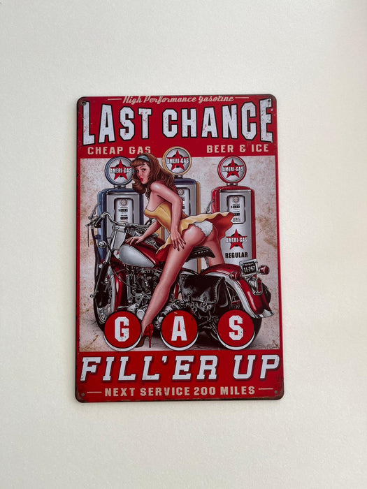 PLAQUE MÉTAL LAST CHANCE 30X20 CM - PLAQUE DECORATIVE - MUZZANO