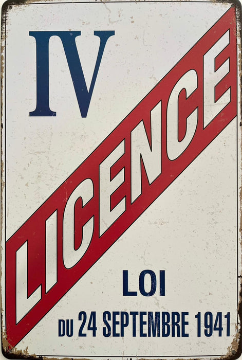 PLAQUE MÉTAL LICENCE 30X20 CM - PLAQUE DECORATIVE - MUZZANO