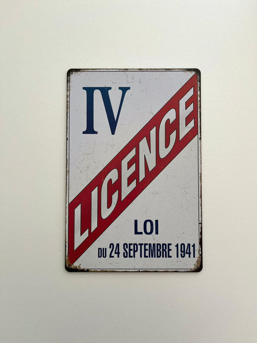 PLAQUE MÉTAL LICENCE 30X20 CM - PLAQUE DECORATIVE - MUZZANO