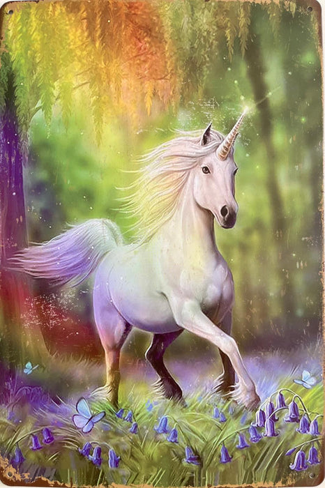 PLAQUE MÉTAL LICORNE 30X20 CM - PLAQUE DECORATIVE - MUZZANO